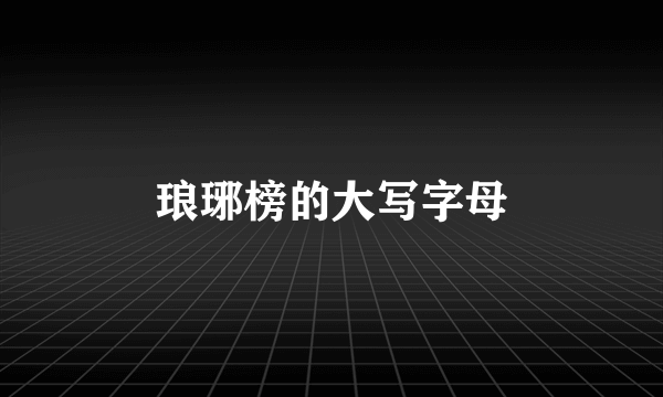 琅琊榜的大写字母