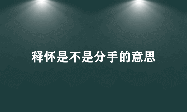 释怀是不是分手的意思