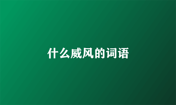 什么威风的词语