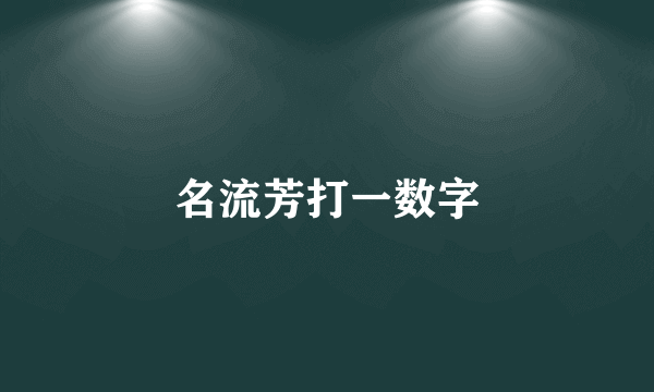 名流芳打一数字