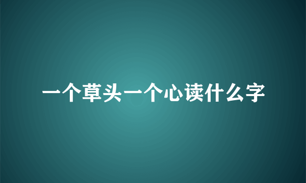 一个草头一个心读什么字