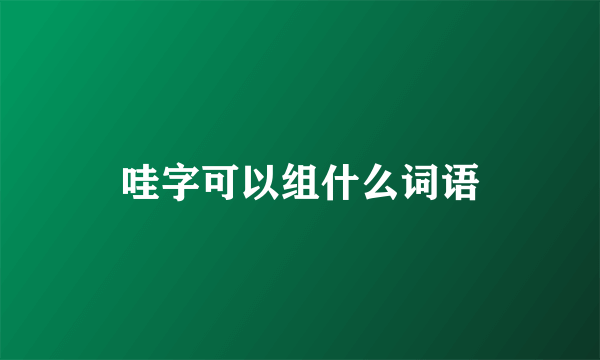 哇字可以组什么词语