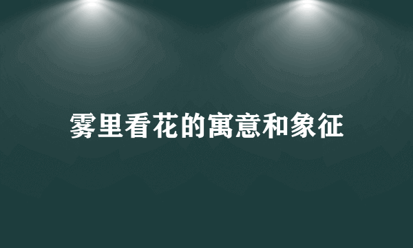 雾里看花的寓意和象征