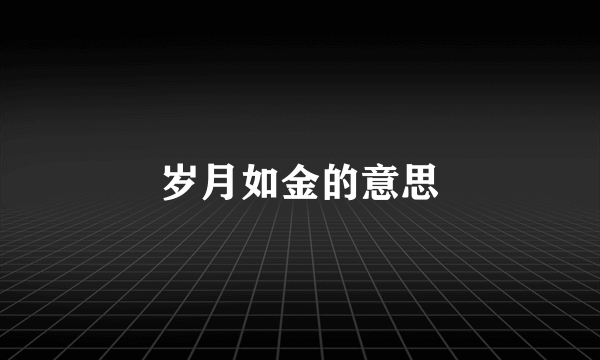 岁月如金的意思