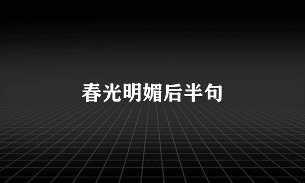 春光明媚后半句