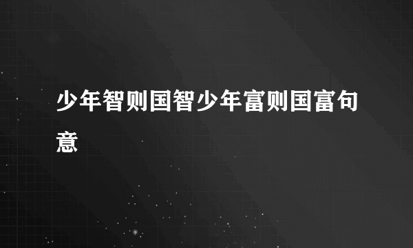 少年智则国智少年富则国富句意