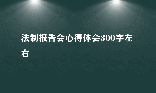 法制报告会心得体会300字左右