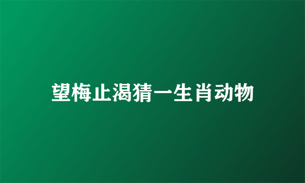 望梅止渴猜一生肖动物