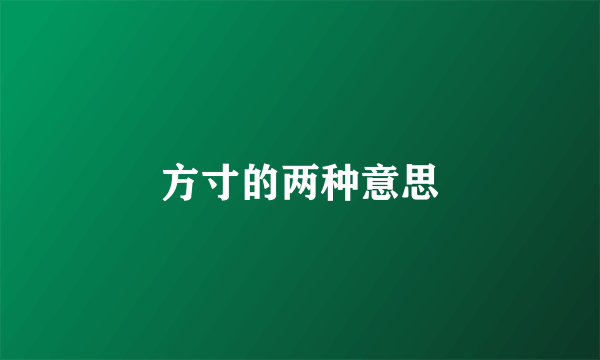 方寸的两种意思