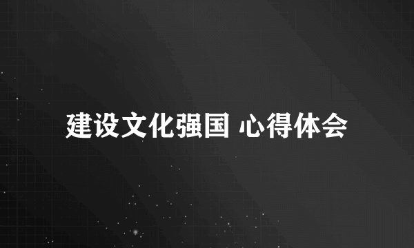 建设文化强国 心得体会
