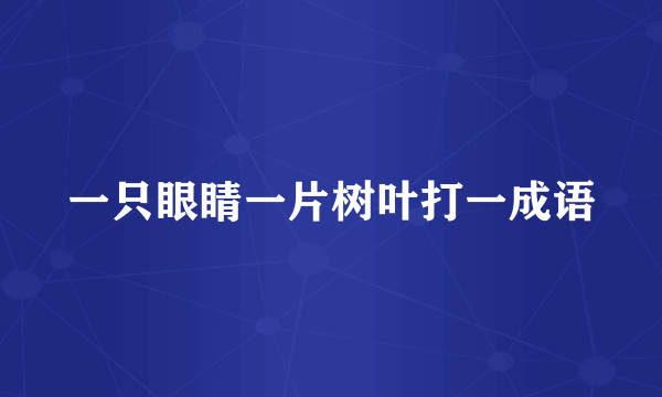 一只眼睛一片树叶打一成语