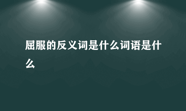 屈服的反义词是什么词语是什么
