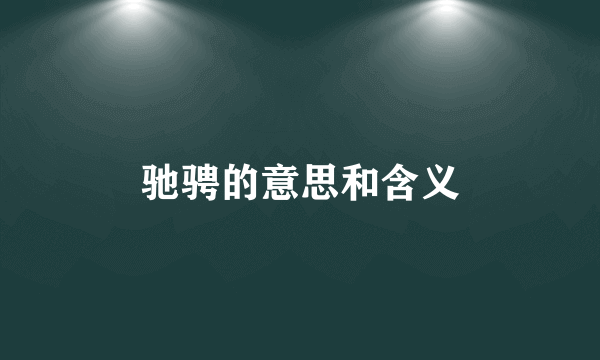 驰骋的意思和含义