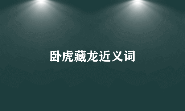 卧虎藏龙近义词