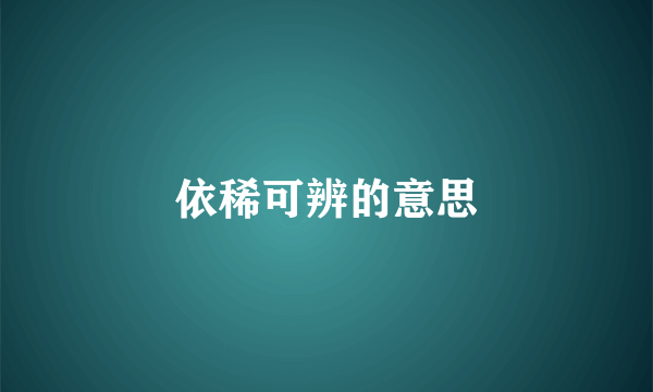 依稀可辨的意思