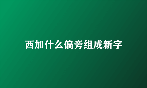 西加什么偏旁组成新字