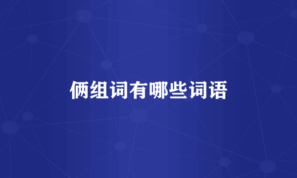 俩组词有哪些词语