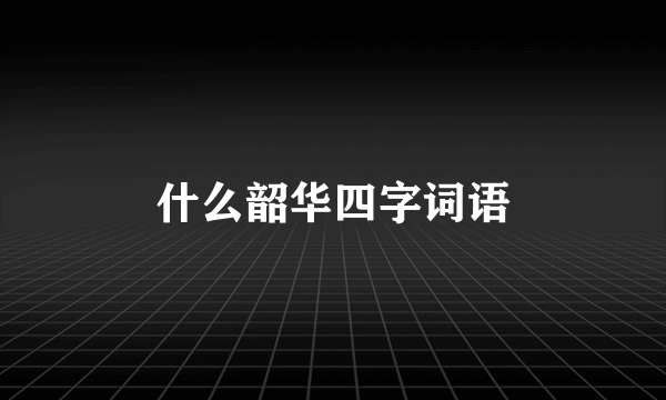 什么韶华四字词语