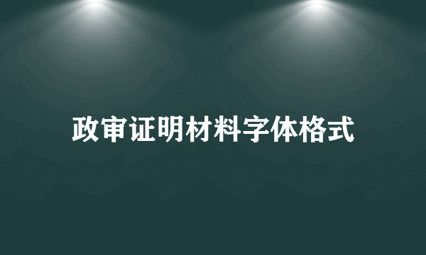 政审证明材料字体格式