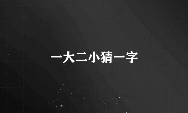 一大二小猜一字
