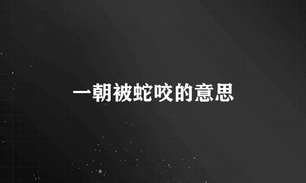 一朝被蛇咬的意思