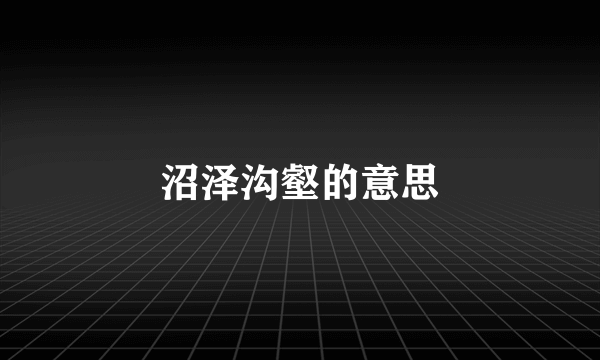 沼泽沟壑的意思