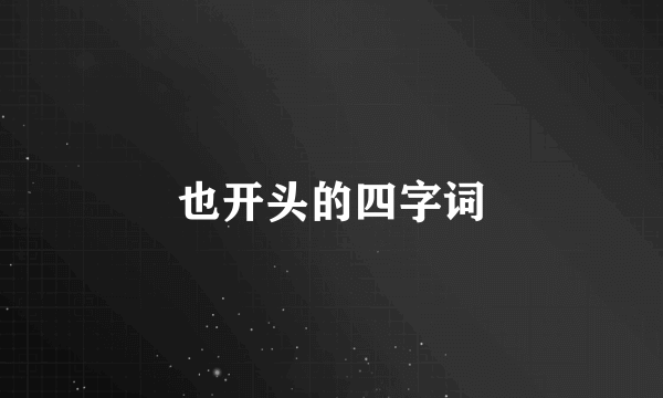 也开头的四字词
