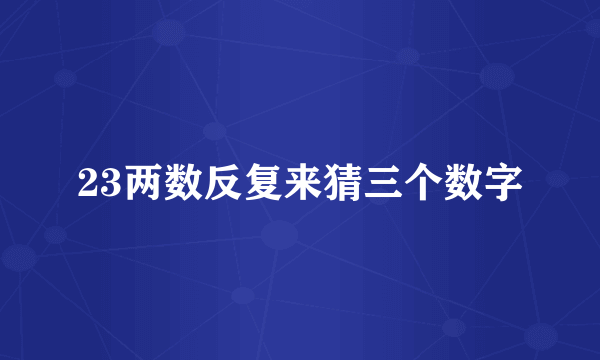 23两数反复来猜三个数字