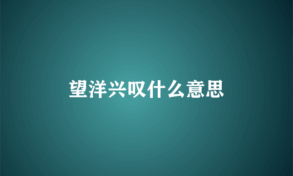 望洋兴叹什么意思