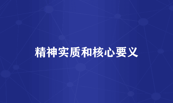 精神实质和核心要义