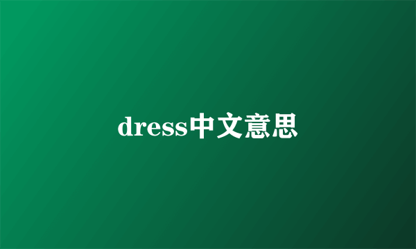 dress中文意思