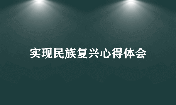 实现民族复兴心得体会