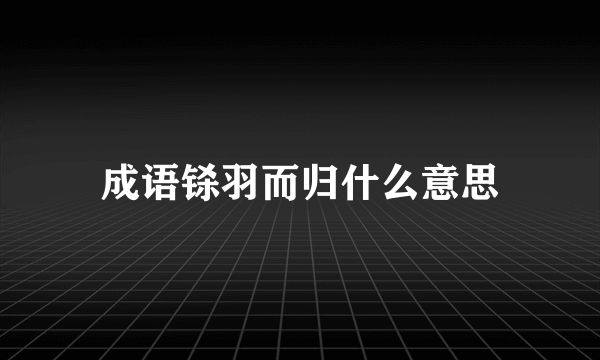 成语铩羽而归什么意思