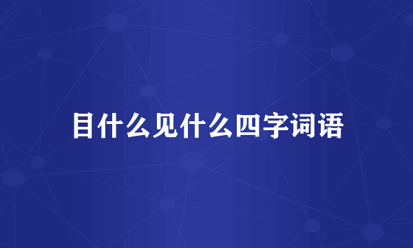 目什么见什么四字词语