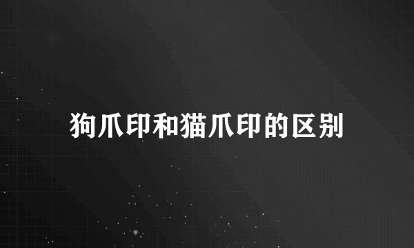 狗爪印和猫爪印的区别
