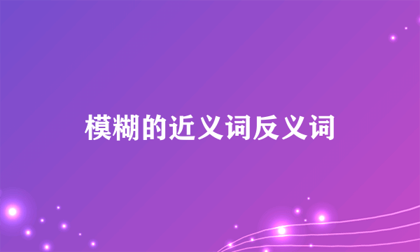 模糊的近义词反义词