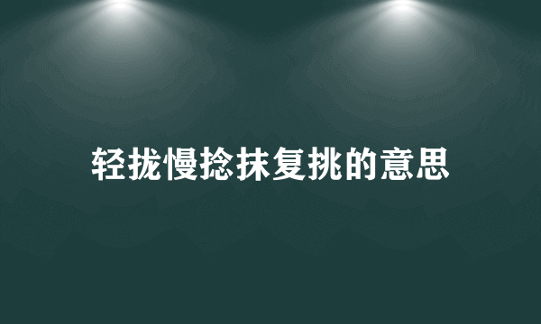 轻拢慢捻抹复挑的意思