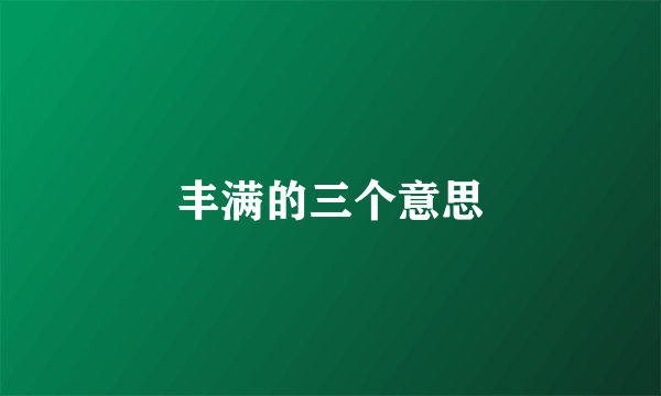 丰满的三个意思