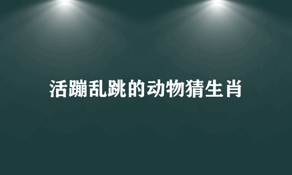 活蹦乱跳的动物猜生肖