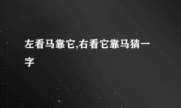 左看马靠它,右看它靠马猜一字
