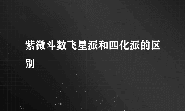 紫微斗数飞星派和四化派的区别