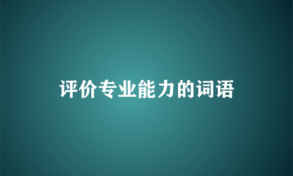 评价专业能力的词语