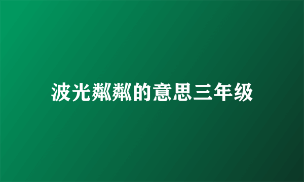 波光粼粼的意思三年级