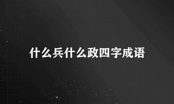 什么兵什么政四字成语