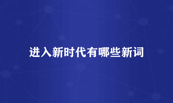 进入新时代有哪些新词