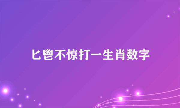 匕鬯不惊打一生肖数字