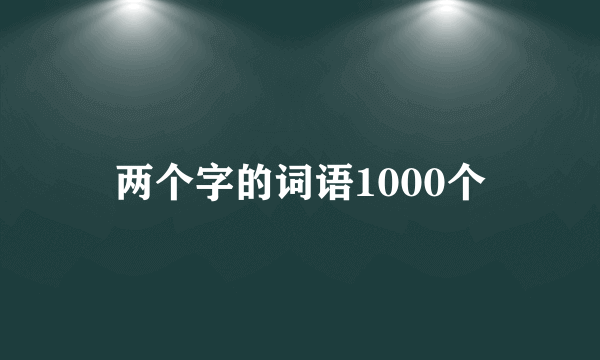 两个字的词语1000个