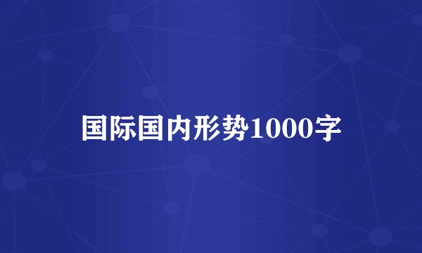 国际国内形势1000字