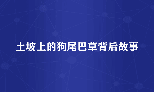 土坡上的狗尾巴草背后故事