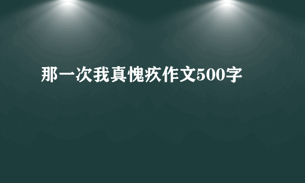 那一次我真愧疚作文500字